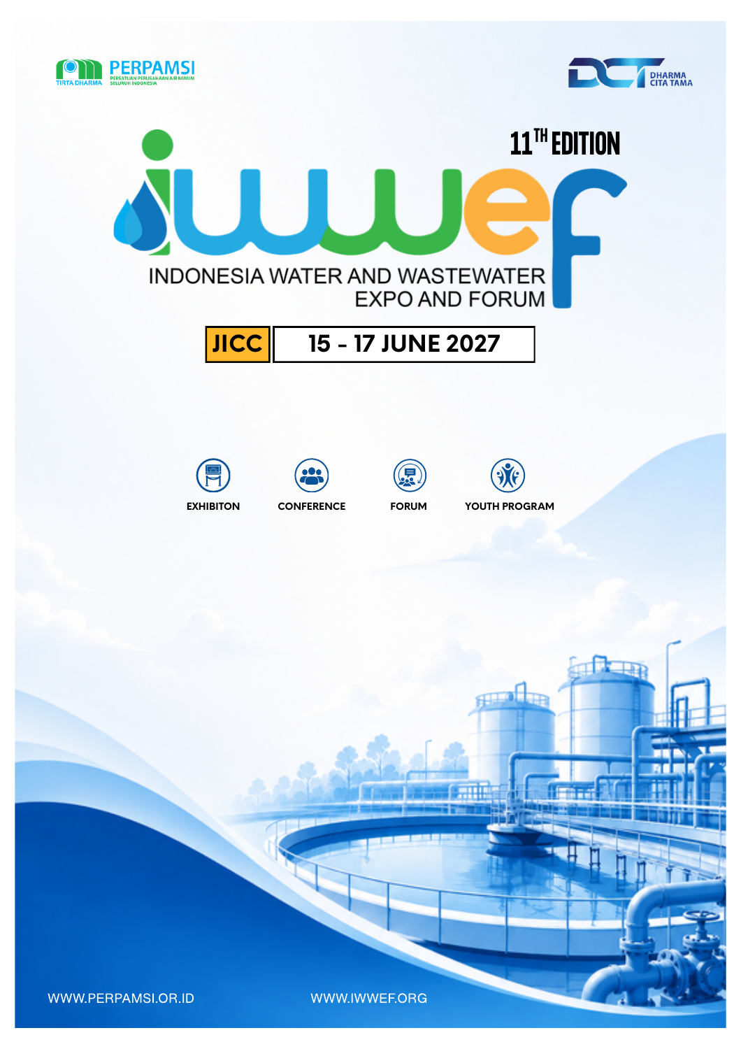 IWWEF 2027 brochure cover: Indonesia Water and Wastewater Expo and Forum